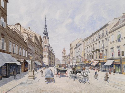 De binnenste Mariahilferstraße door Baron Raimund von Stillfried